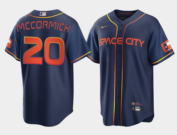 Men's Houston Astros #20 Chas McCormick 2022 Navy City Connect Cool Base Stitched Jersey